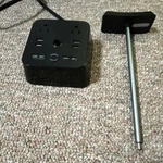 Black Power Strip With Usb Charging Ports, 2 Outlets, Dimmer, Clock, Indicator. Fixed Price $15.00.