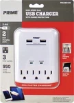 Prime PBUSB343S 125V 3-OUTLET & 3.4A 2-USB Charger With Surge. Fixed Price $19.99.