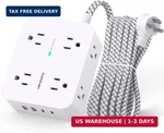 Surge Protector Power Strip - Hanycony 8 Outlets 4 Usb (2 C) Charging Ports,. Fixed Price $23.54.