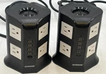 Lot Of 2 Safemore Euro Vertical Power Stacker W/ 4 Smart Usb Ports And 8 Outlets. Fixed Price $24.00.