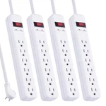 3 Ft. 6-OUTLET Power Strip Surge Protector, White (4-PACK). Fixed Price $20.42.