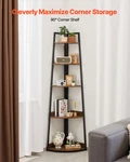 5 Tier Corner Shelf, Rustic Brown. Fixed Price $77.45.
