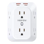 Hopow Extender, 6 Outlets 4 (2 Usb-c) Surge Protector 1050J Wall Moun. Fixed Price $27.08.