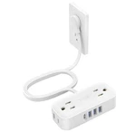 Trond Travel Power Strip With Usb Ports, Flat Plug Extension Ft, White. Fixed Price $14.35.