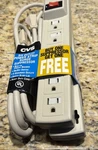 (2)- New Cvs Six Outlet Power Strip Surge Suppressor Ul Built In Breaker. Fixed Price $17.89.