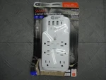 Commercial Electric 6-OUTLET Smart Surge Protector With 4-USB Ports White. Fixed Price $13.99.