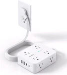 Surge Protector Power Strip, Hanycony Extension Cord With Multiple Outlets, 5 Ft. Fixed Price $18.58.