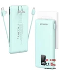 Portable Charger With Built-in Cables And Plug, 10000MAH Usb Power Bank Cyan. Fixed Price $52.91.