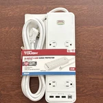 Hyper Tough 10-OUTLET Surge Protector 4 Usb Ports 10FT Cord White Indoor. Fixed Price $30.00.