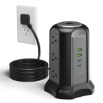 Power Strip Tower Surge Protector, Superdanny Desktop 10 Ft, Black Grey. Fixed Price $40.98.