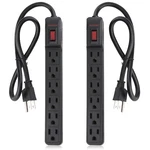 Flat Plug 6-OUTLET Power Strip Surge Protector Long Extension Cord 2 Pack Usa. Fixed Price $21.84.