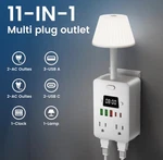 11-IN-1 Multifunctional Power Strip With Built-in Overload Protection, Digital. Fixed Price $39.89.