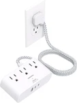 Flat Plug Power Strip 6 Ft, Hanycony Ultra Thin Extension White. Fixed Price $18.84.