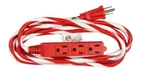 Holiday Living 9 Ft, 3-OUTLET Extension Cord, 16 Gauge, 13 Amp, Red & White. Fixed Price $10.95.