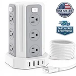 Surge Protector Power Strip Tower 12 Outlets 4 Usb Ports 10FT Cord Charging Hub. Fixed Price $39.99.