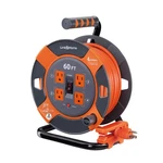 LINK2HOME Cord Reel 60FT Extension 4 Power Outlets - Orange/black. Fixed Price $86.75.