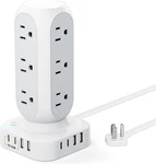 65W Fast Charging Station, Flat Plug Power Strip Tower With 12 10 Ft, White. Fixed Price $59.70.