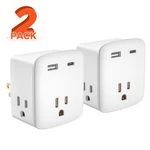 3 Ac Outlet & 2 (1 Usb-c),grounded Wall Tap Adapter,for Travel Home. Fixed Price $18.39.