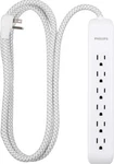 Philips Outlet Surge Protector 6FT Extension Cord Flat Plug Tangle Free White. Fixed Price $21.99.
