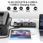 Alestor Surge Protector With 12 Outlets And 4 Usb Ports, 6 Ft - Black. Fixed Price $26.86.