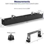 Vivo 47 Black Screw-on Fabric Cable Power Strip Management Tray. Fixed Price $34.99.