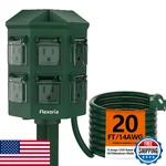 Flexoria Outdoor Power Strip Waterproof, 20 Ft Extension Cord, 6 Grounded Outlet. Fixed Price $58.31.