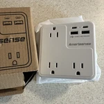 Multi Plug Outlet Extender With Usb, Amerisense No Surge Protector, White. Fixed Price $16.89.
