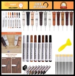 42-PIECE Wood Repair Kit Fillers, Scratch Markers, Wax Sticks & Tools For Furn. Fixed Price $30.99.