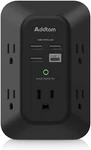 Usb Wall Charger Surge Protector - Addtam 5 Outlet Extender With 4 Charging. Fixed Price $14.92.