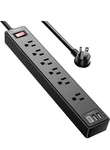 6-OUTLET Surge Protector Power Strip 6FT Cord Electrical Extension Usb. Fixed Price $16.99.