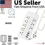 Power Strip Surge Protector 8 Ac Outlets 3 Usb Ports + Type 4 Ft Cable. Fixed Price $13.49.