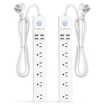 2 Pack Power Strip Surge Protector Flat Plug - 6 Widely Spaced Outlets 4 Usb .... Fixed Price $45.39.