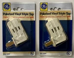 Ge White Polarized 3-OUTLET Vinyl Triple Tap Adapter 15A 125V Max 1875W 1736-71D. Fixed Price $13.95.