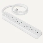 Amazon Basics 6-OUTLET Surge Protector Power Strip 2FT 600J White 2-PACK. Fixed Price $14.45.