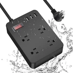 Outdoor Power Strip Weatherproof Surge Protector 4 Outlets 3 Usb 6FT Cord Black. Fixed Price $33.99.