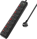 8 Outlet Heavy Duty Power Strip With Individual Switches,moutable Metal. Fixed Price $46.99.