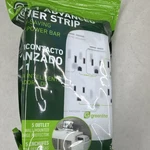Greenlite 5 Outlet White Wall-mountable Surge Protector Power Strip. Fixed Price $9.50.
