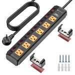 Crst Heavy Duty Metal Power Strip Wide Spaced 6-OUTLET Feet CORD,15A Circuit. Fixed Price $29.99.