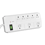 8-OUTLET 6 Ft. Cord Surge Protector Lighted Rocker Switch, White. Fixed Price $24.54.