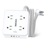 Chcore Flat Plug Braided Extension Cord Surge Protector Power Strip 8 Outlet. Fixed Price $29.98.
