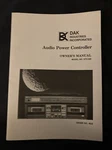 Dak Ind. HTX-500 Audio Power Controller Owner / User Manual *original*. Fixed Price $9.99.