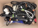 Box Of Various Video, Audio, & Usb Cables Adapters + Rayovac Power Strip. Fixed Price $14.99.