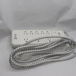 Commercial Electric 8-OUTLET Surge Protector White 12-FT Braided Cord 1012411610. Fixed Price $23.38.