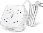 6 Ft Surge Protector Power Strip - 8 Widely Outlets With 4 Usb Ports, 3 Side. Fixed Price $15.90.
