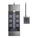 Rocketfish- 12-OUTLET 5,280 Joules Surge Protector With And Usb-c Black. Fixed Price $189.99.