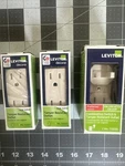 Nos 3-PK Leviton Tamper Resist 15A-125V Outlets (2) #T5325 (1) #T5225 W/switch. Fixed Price $31.50.