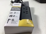Prime #PBUF0001 6' Black 2-OUTLET & 2-USB Fabric Accent Power Strip Cord #9774. Fixed Price $22.95.