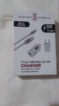 Handy Mobile Rapid Wall & Car Charger Micro Usb Cable 3FT White. Fixed Price $10.00.
