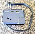 Philips Travel Power Strip With 3 Outlets And Usb Ports - Model SPP2110. Fixed Price $9.50.