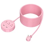 Extra Long Extension Cord 25 Ft, Rose Pink Flat Plug Power Strip With Usb Por.... Fixed Price $41.15.